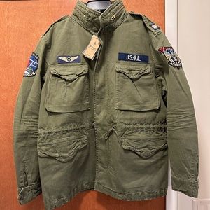 NEW Polo Ralph Lauren Men's Military M65 Jacket Freedom Seekers Patched Size XL